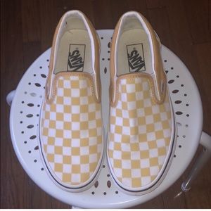 Yellow Slip On Checkered Vans